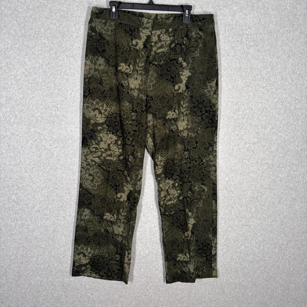 Vintage 90s Velvet Pants 16 Paisley Lace Print Forest Dark Romantic Loud Quirky